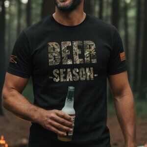 NWT Mountainaire Men’s Beer Season Camo Graphic T-Shirt - Black - Size M